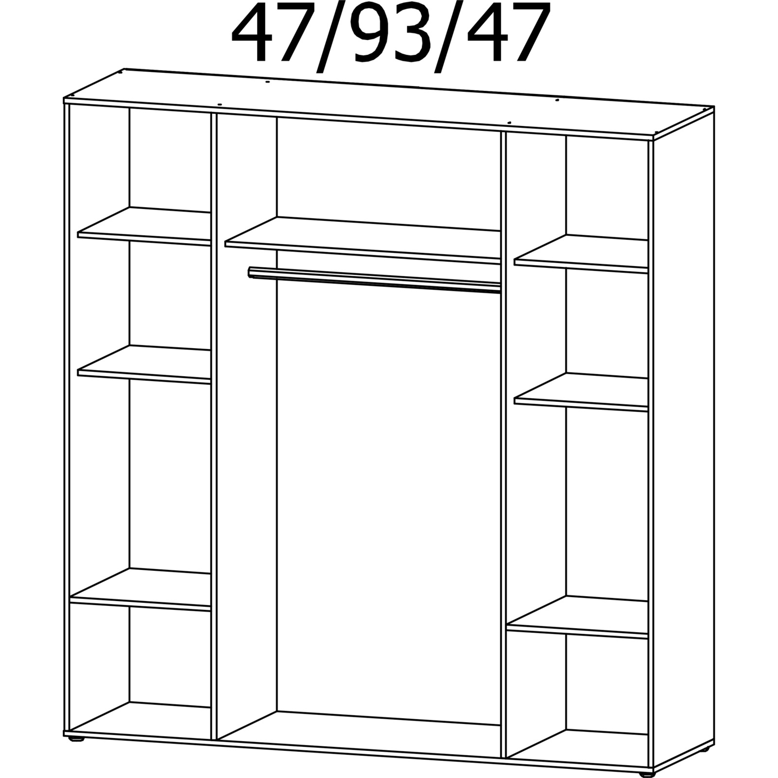 Schrank Voyager Dekor 187 x 194 x 53 cm weiss / weiss