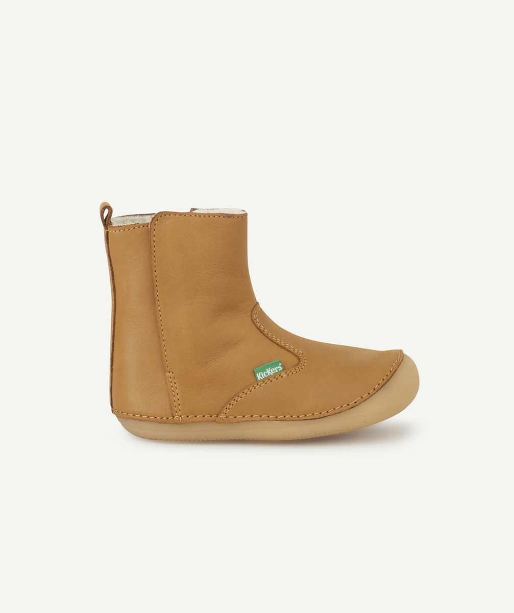 KICKERSLES BOTTES CAMEL CLAIR ZIPPÉE BÉBÉ