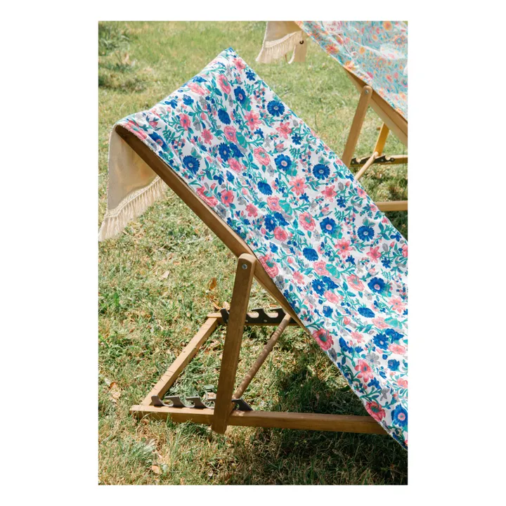 Louise Misha Serviette de plage Lana en coton bio | Bleu azur