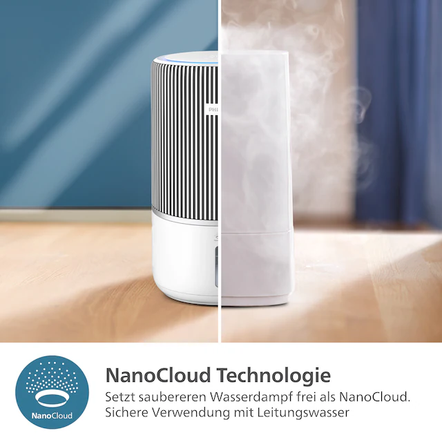 Philips Kombigerät Luftbefeuchter und -reiniger »AC3420/10 PureProtect Water 3400 Series, HEPA- und Aktivkohlefilter« für 78 qm Räume mit 300 m³/h CADR und 650 ml/h Befeuchtungsrate, WLAN, Air+ App