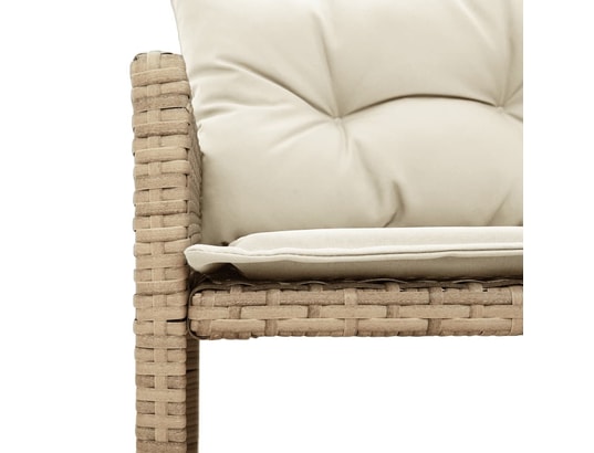 VIDAXL - Canapé de jardin avec table et coussins en forme de l beige