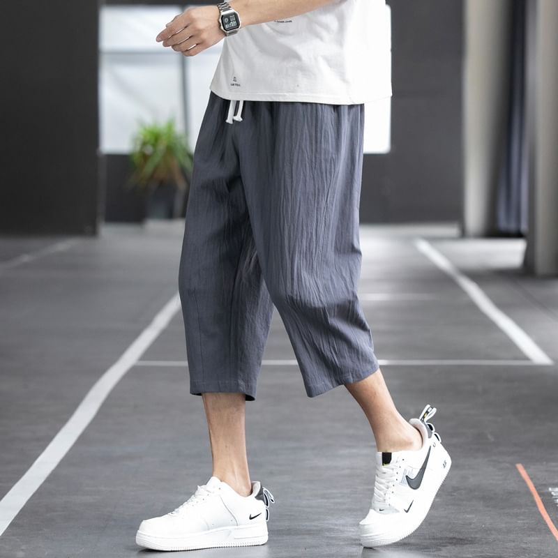 Blueforce - Effen Capri Harembroek met Trekkoord Taille