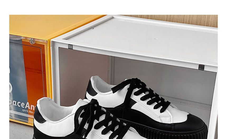 Tanzanite - Tweekleurige veterschoenen met platform