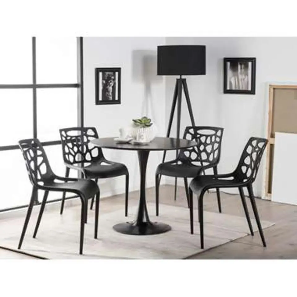 BOCA - Ronde eettafel - Zwart - 90 cm - MDF