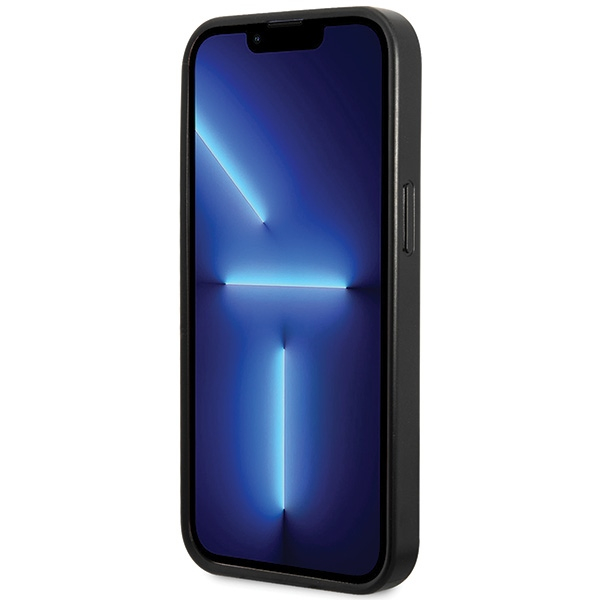 iPhone 15 Hybrid Hardcase Hülle mit Leder Rückseite (GUHCP15SP4EPMK) - Schwarz