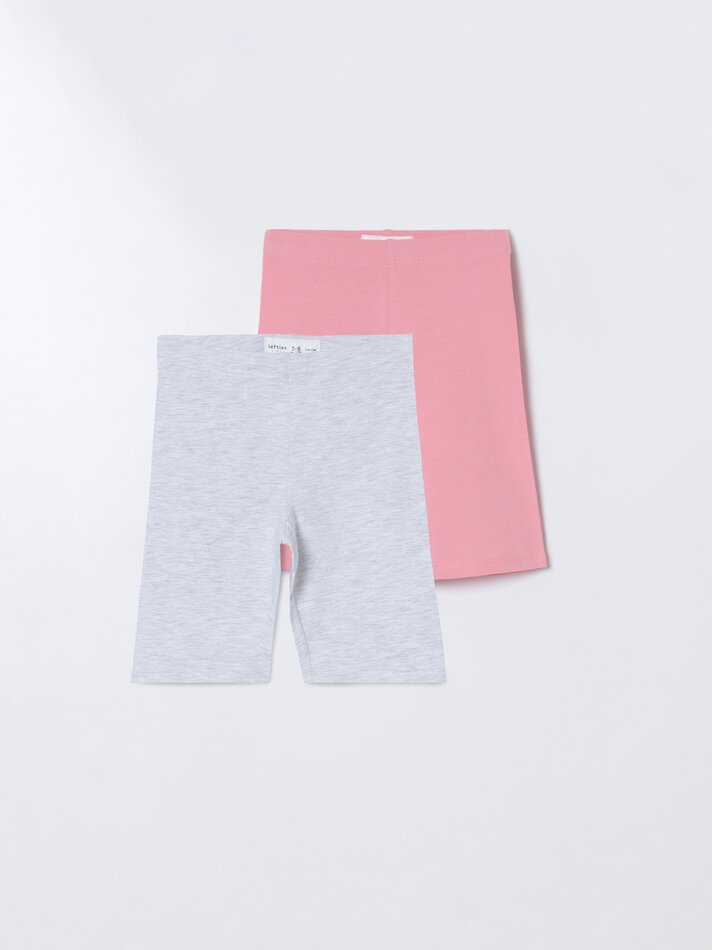 Conjunto de 2 Leggings de Ciclismo - Cinza Claro
