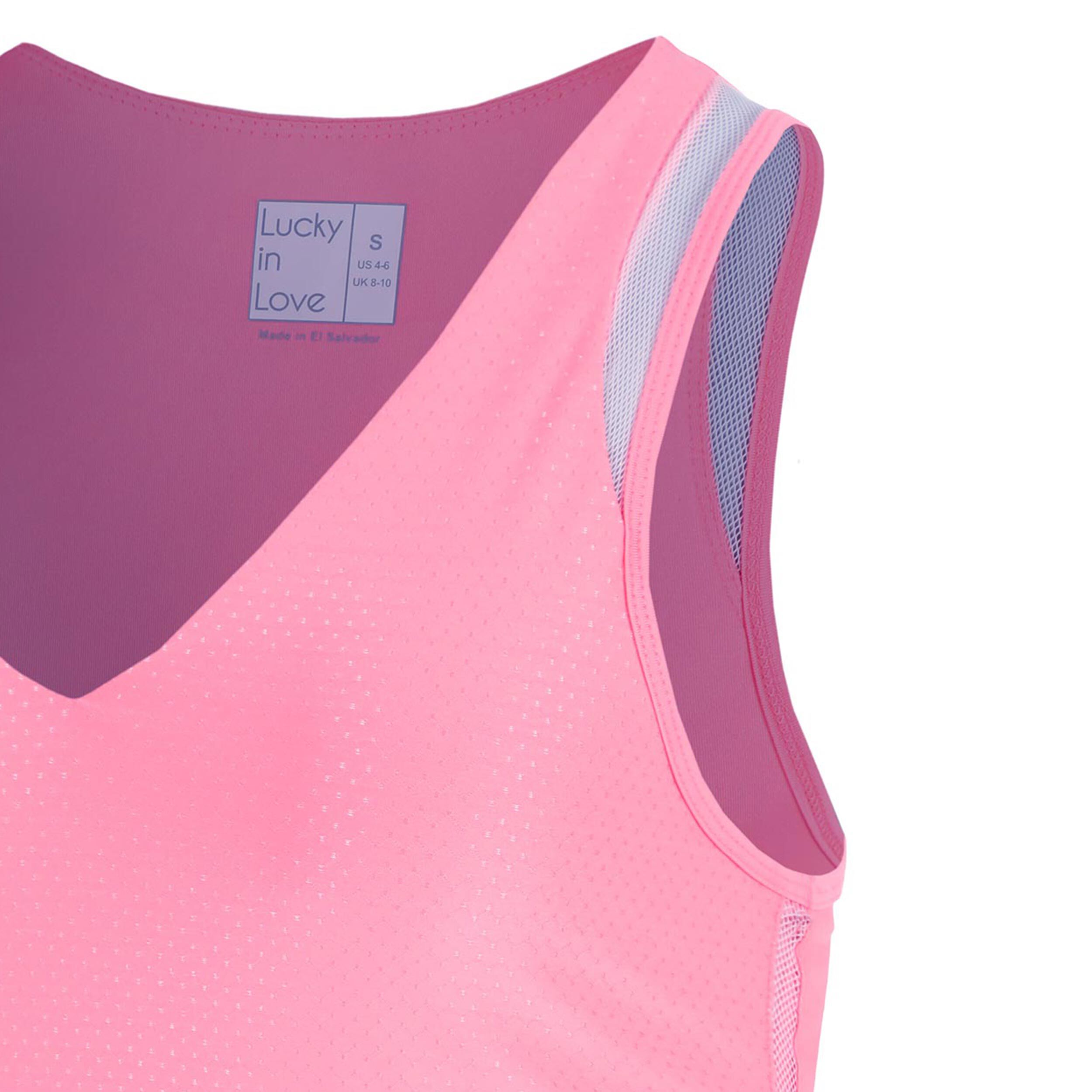 Lucky in Love Shimmer V-Neck Débardeur Tank Top Femmes - Rosé