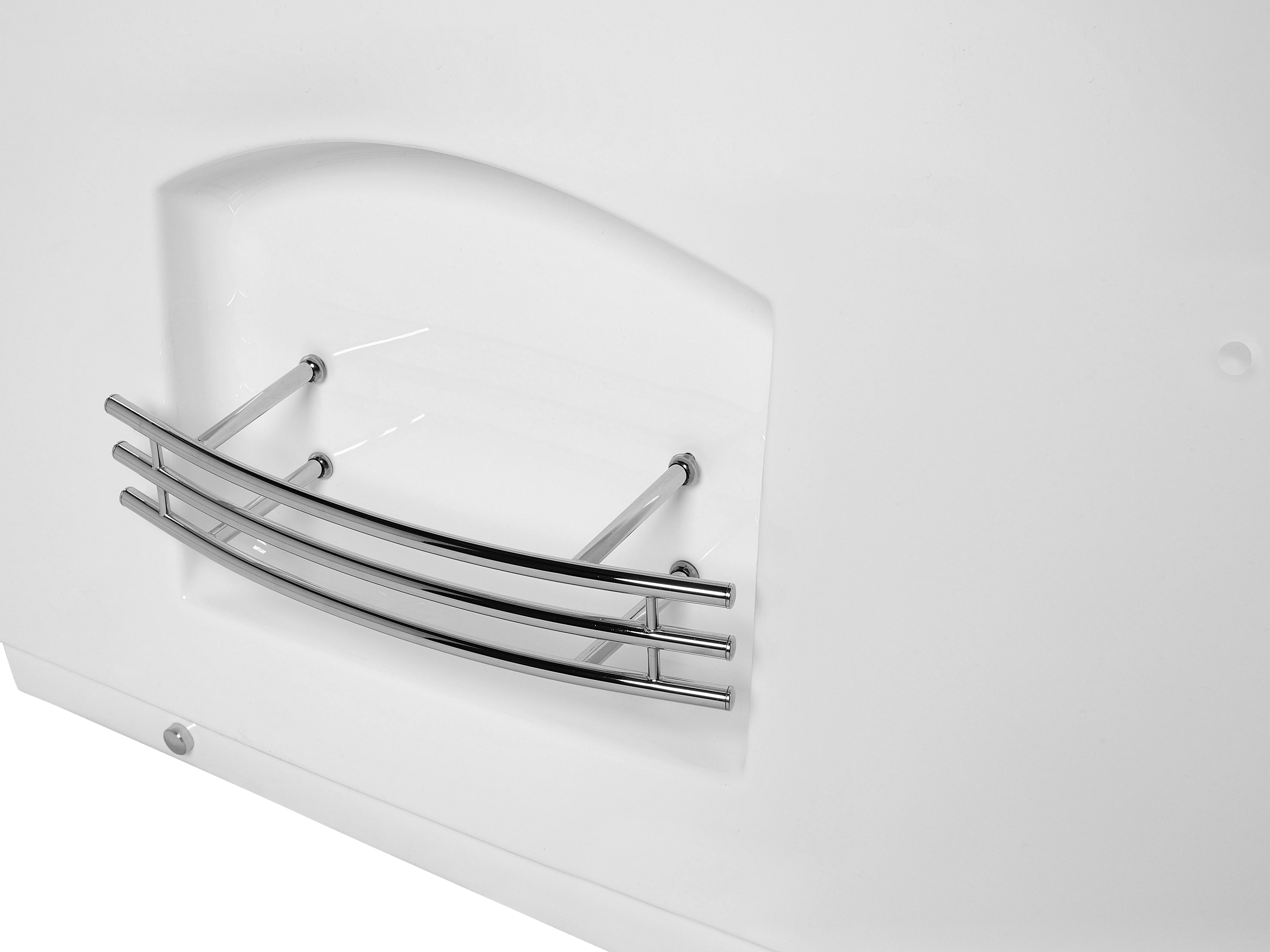 Hoek bubbelbad met LED MARTINICA 214 x 155 cm Wit