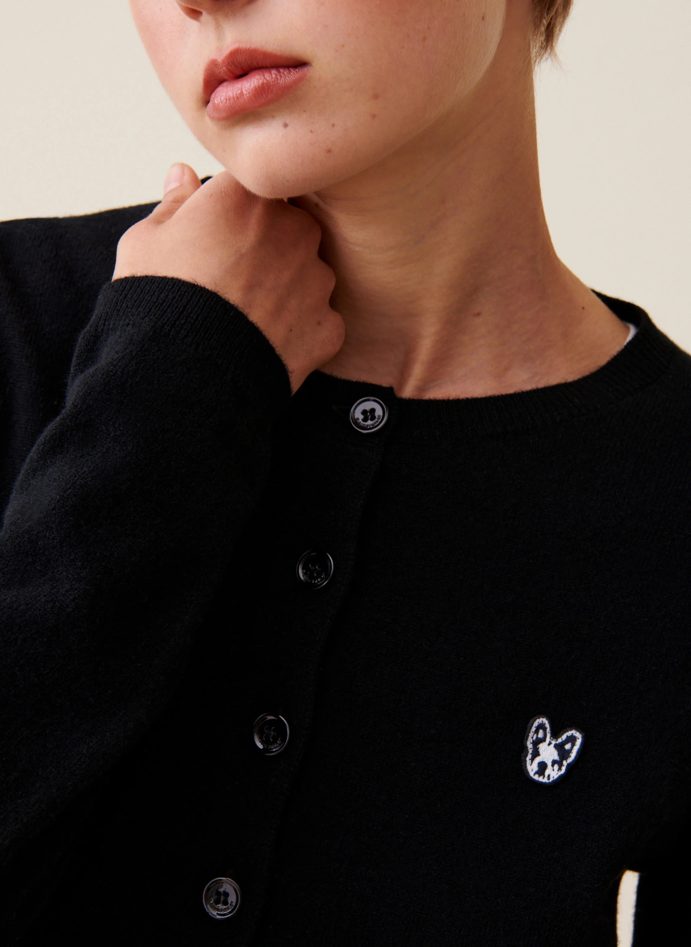 Cardigan en laine| Noir