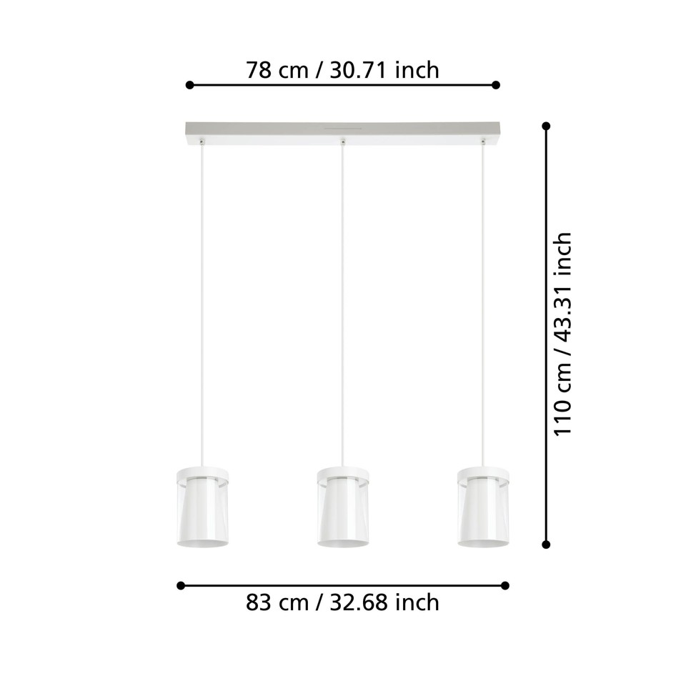 EGLO - Chiusello-Z Lang Bordpendel - Hvid L83 - RGB + TW - Zigbee, Bluetooth