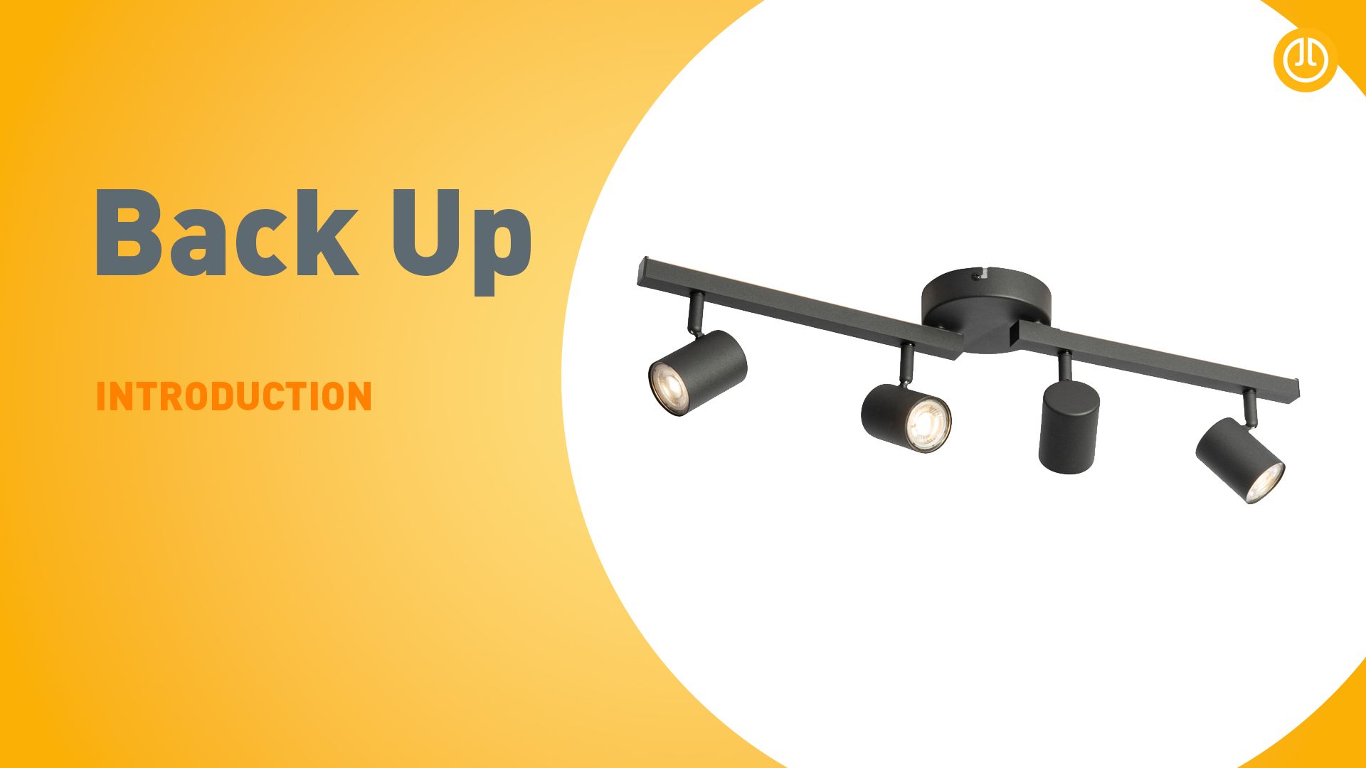 Plafondspot zwart GU10 50mm 4-lichts incl. backlight - Back Up