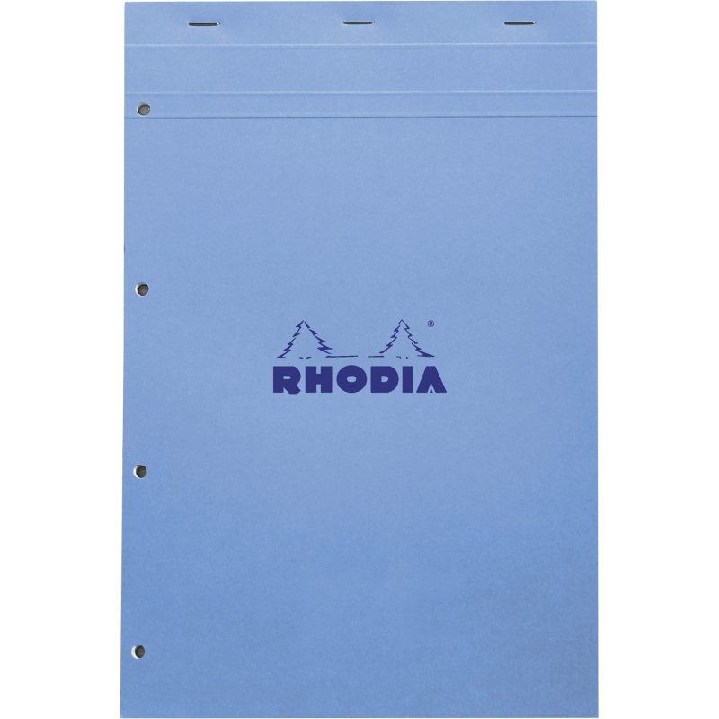 Bloc de bureau Rhodia Couleurs N°20 21 x 31,8 cm agrafé couverture couleur - petits carreaux - 80 feuilles perforés 4 trous
