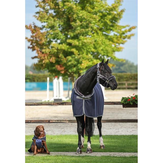 Fleecedeken Bucas Show-Line 400gr Donkerblauw-grijs