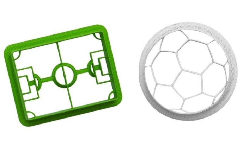 Guetzli-Ausstecher-Set 2 Stück, FussballAusstechformen-Set mit Fussballmotiv