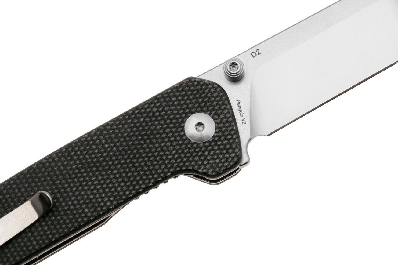 QSP Knife Penguin V2 QS130V2-A1 Two-Tone D2, Dark Brown Micarta, zakmes
