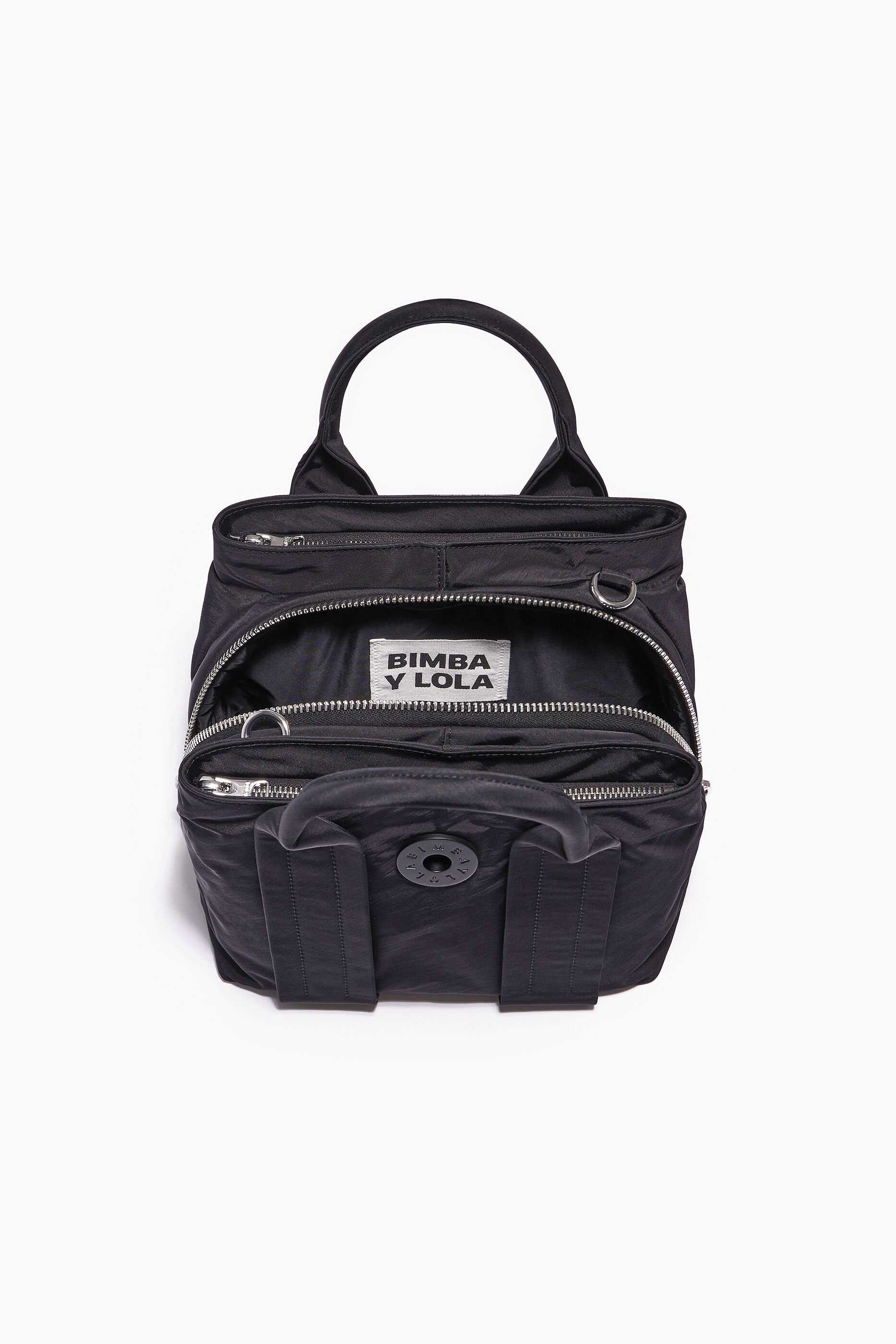 Bolsa de compras pequena de náilon preto