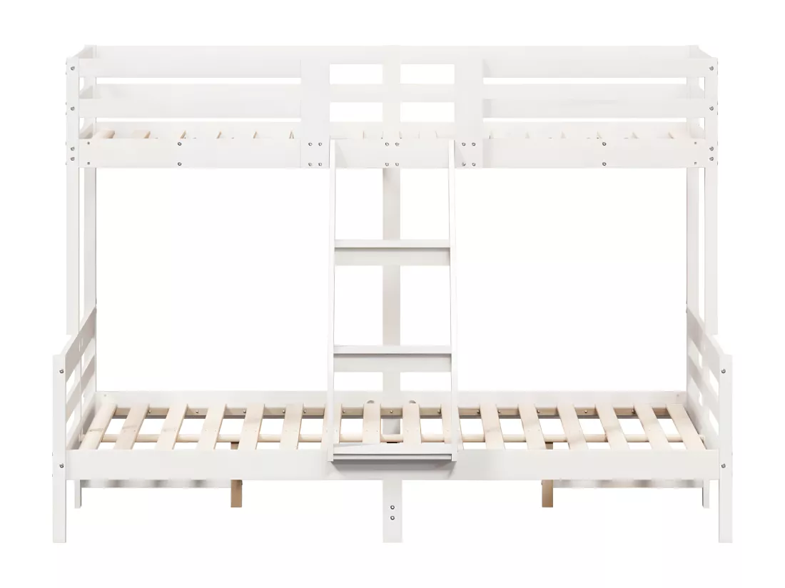 Lit superposé 90x200/140x200 cm blanc bois de pin massif