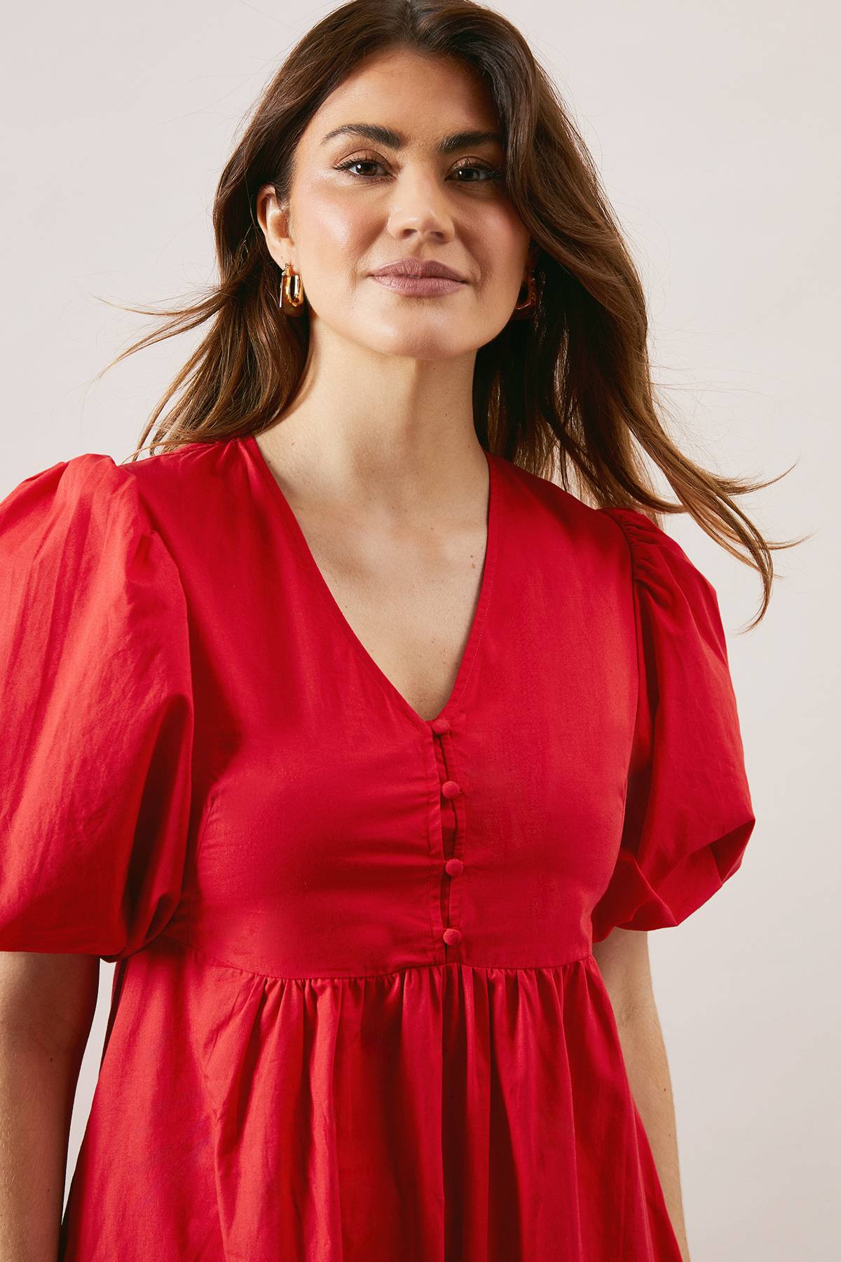 Wallis Robe Midi Boutonnée En Popeline De Coton