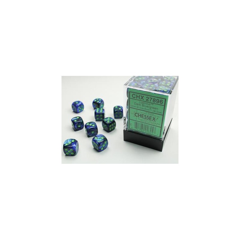 Pack de 36 dés D6 * Lustrous * Bleu
