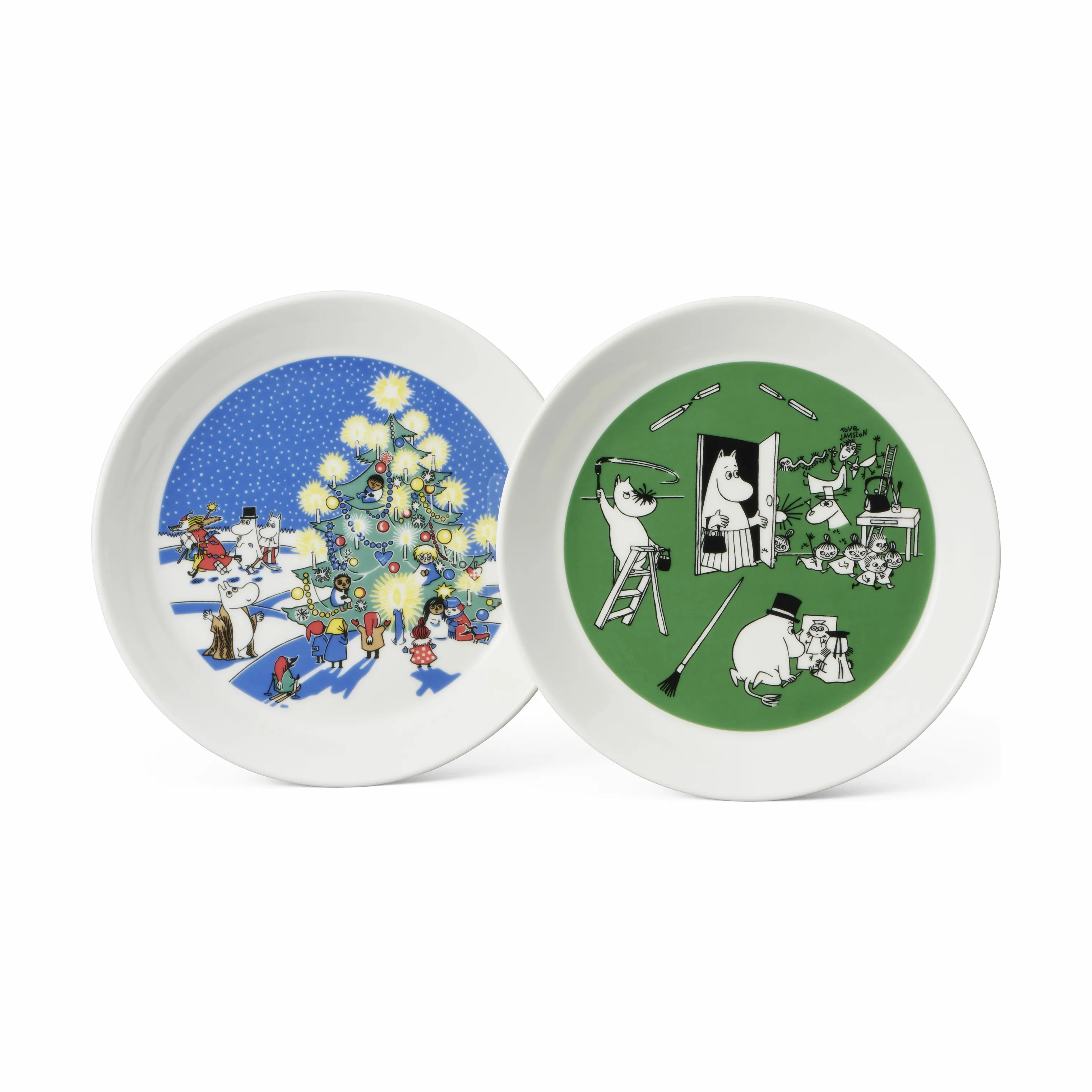 Moomin Arabia Tallerkensæt Tegning & Jul - 2 dele