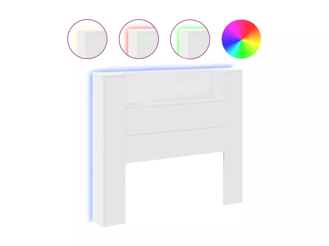 Armoire tête de lit avec LED blanc 120x16,5x103,5 cm