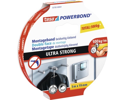 tesa Powerbond montagetape Ultra Strong 5m x 19mm