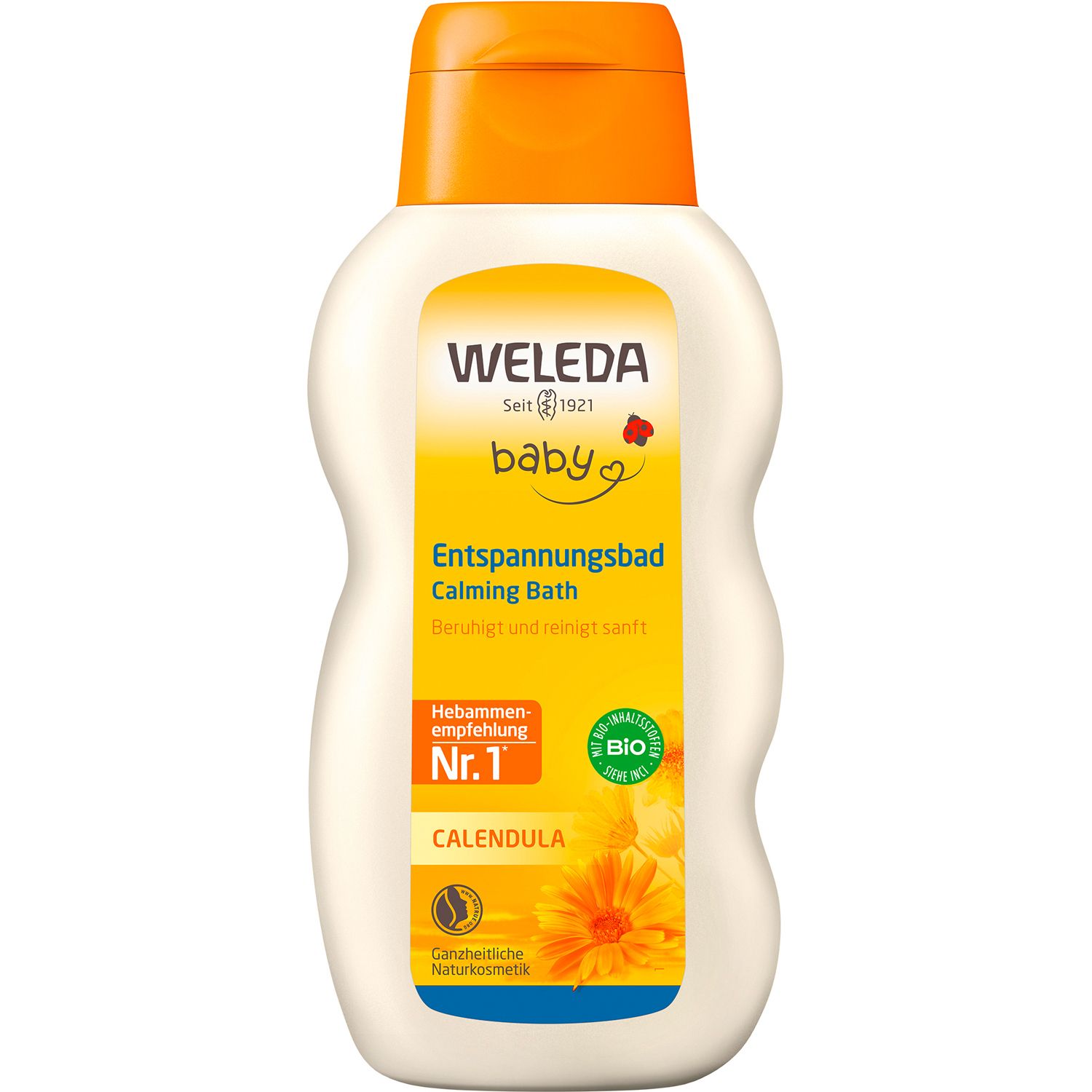 Weleda Baby Entspannungsbad Calendula - pflegender Badezusatz, tensidfrei beruhigt gereizte Haut