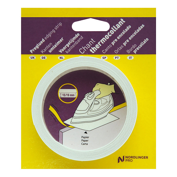 Chant mélaminé thermocollant Nordlinger Pro blanc 19 mm x 5 m