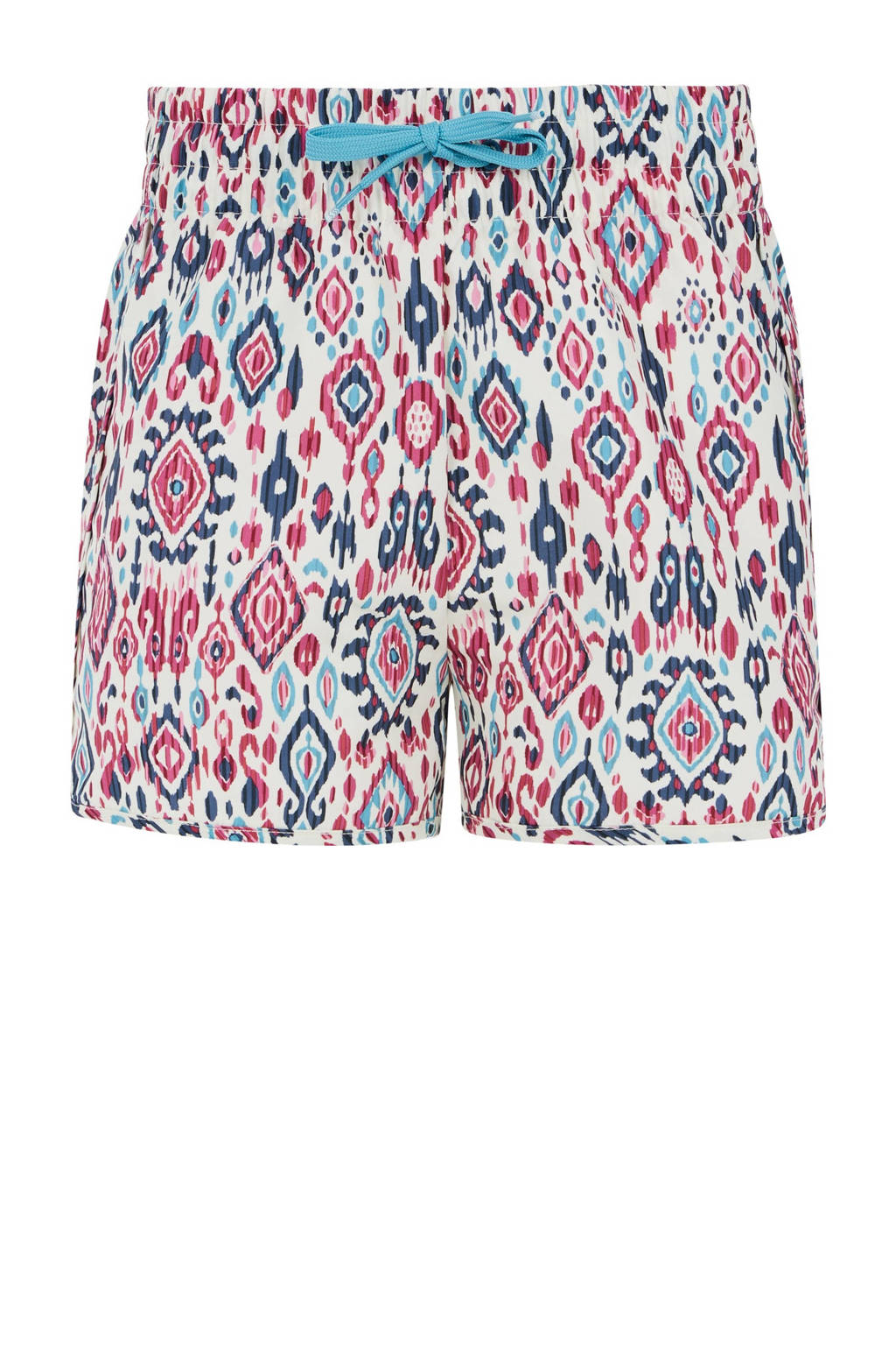 Protest casual short met all over print wit/blauw/warmrood