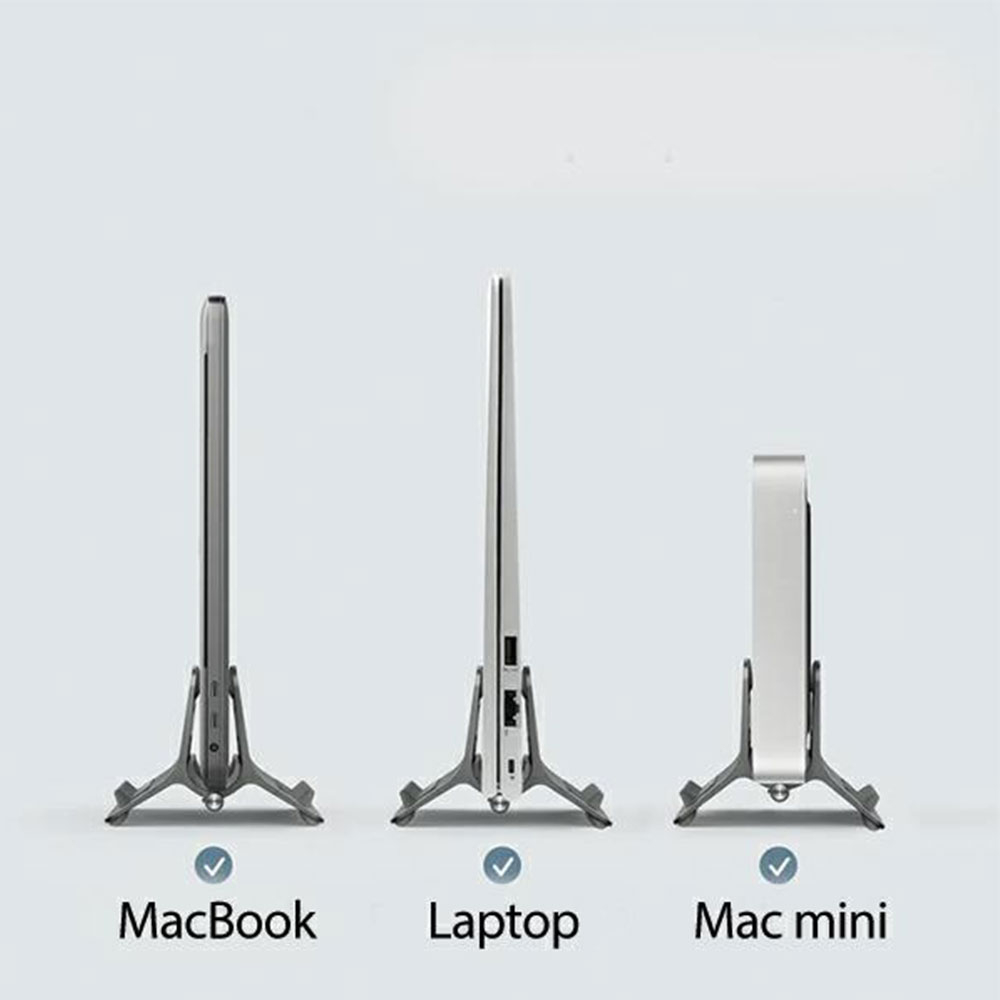 Halterung Ständer für Apple MacBook / Laptop / Notebook (Breite bis zu 2.7 cm) - Grau