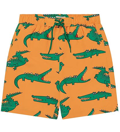 Stella McCartney Kids Badeshorts - Orange/Grün m. Krokodile