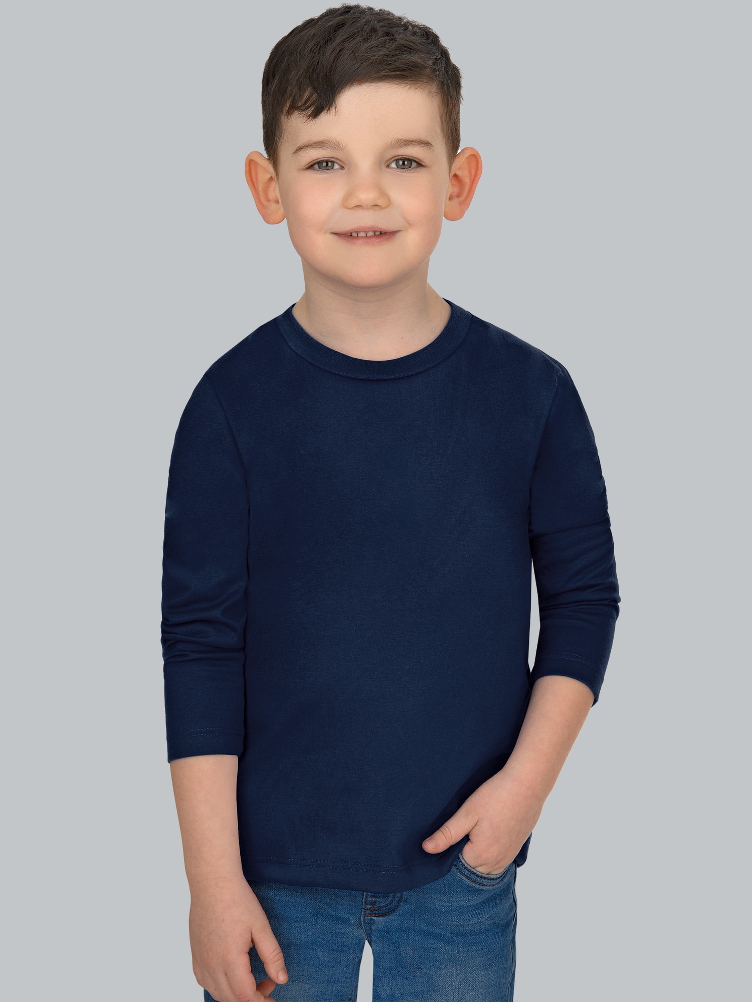 Langarmshirt aus 100% Baumwolle Navy