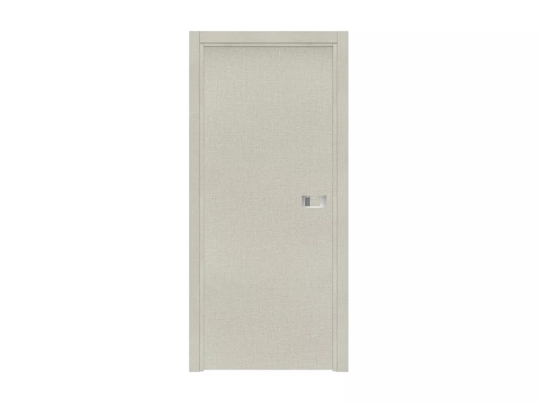 Bloc-porte Miro avec poignée Exclusive grise, H.204 x l.83 cm, aspect textile opale