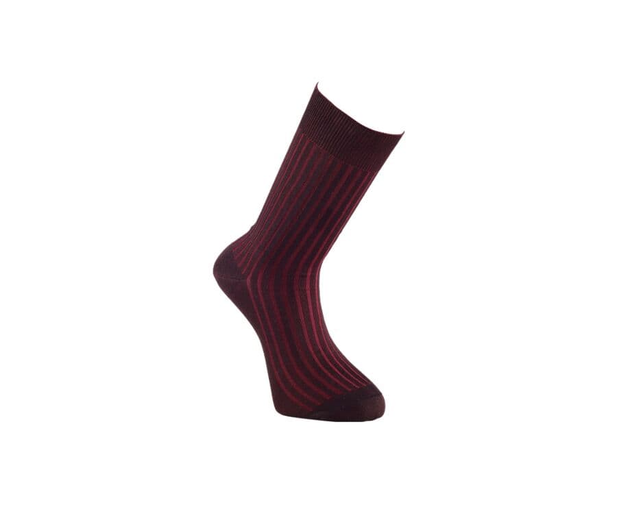 Chaussettes ville homme fil d’Écosse Marron et Rouge