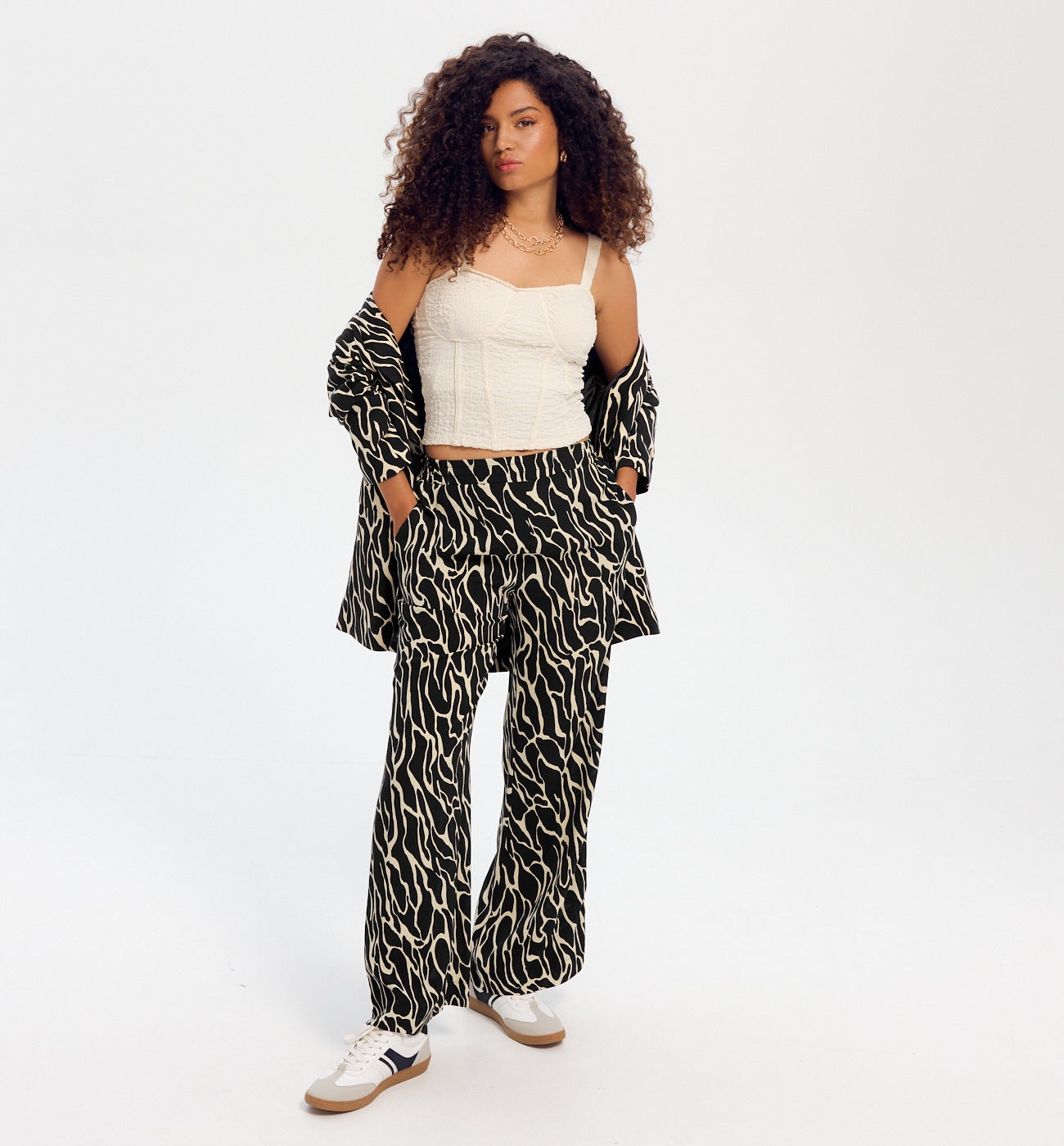 Pantalon large imprimé zébré - MULTICO