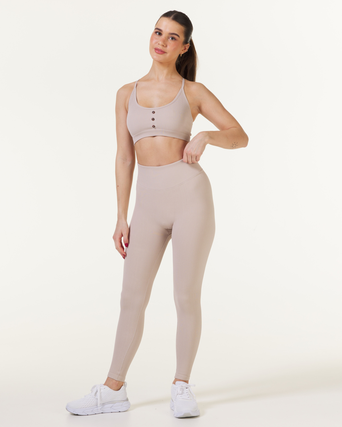 Bumpro 2-PACK Perfect Rib Scrunchie Tights Beige