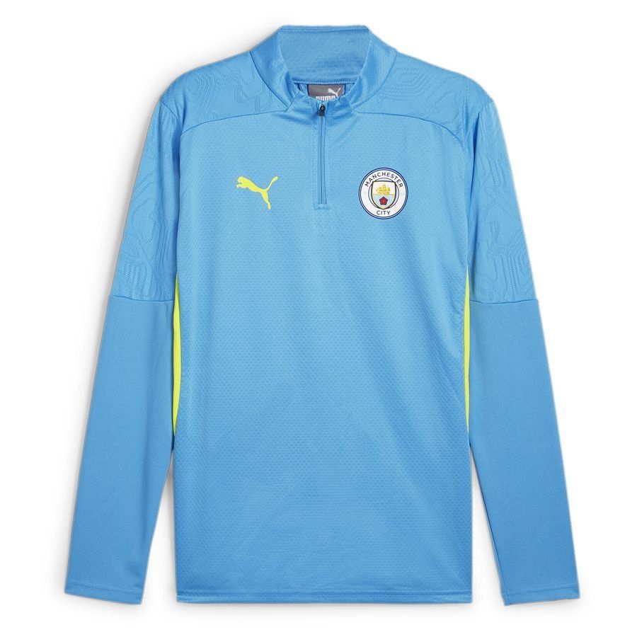 Manchester City Maillot d'Entraînement Fermeture Éclair 1/4 - Magic Blue/Jaune fluo