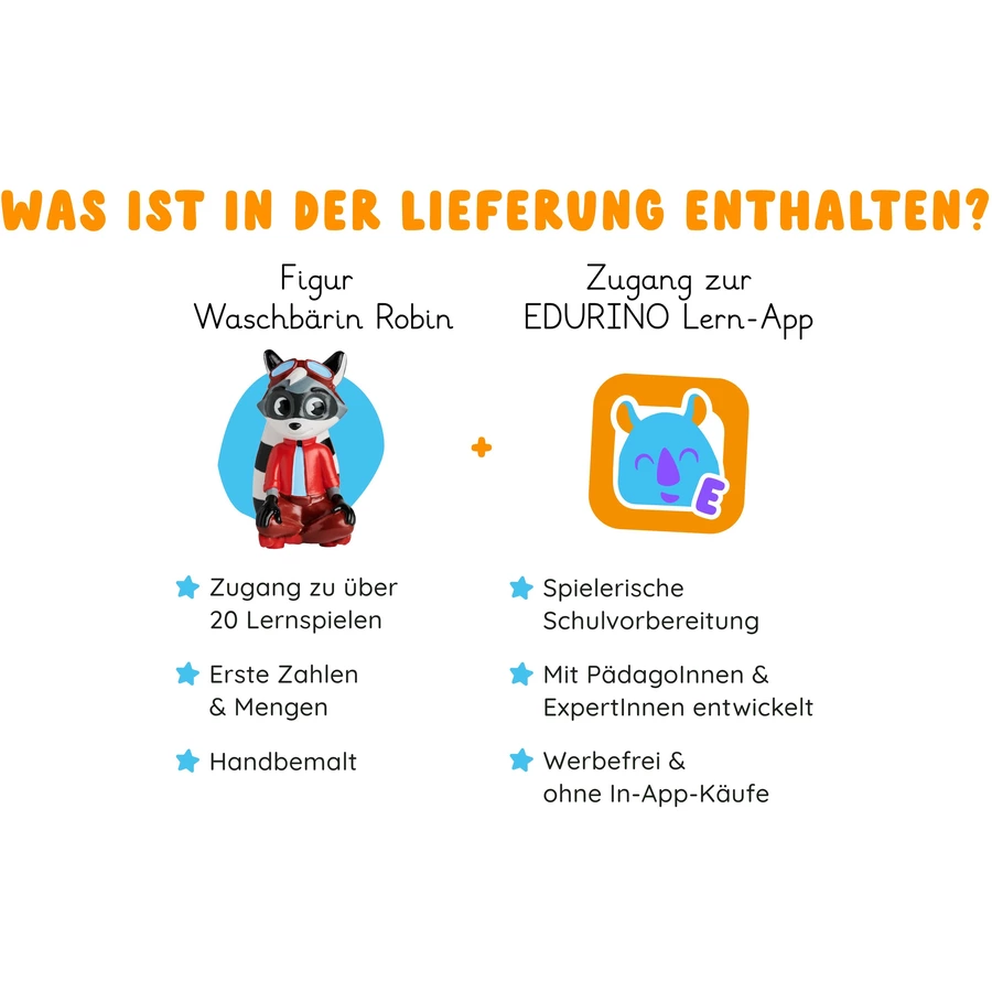 Edurino Lernspielzeug Lernfigur Edurino Figur Robin - Zahlen & Mengen Mehrfarbig