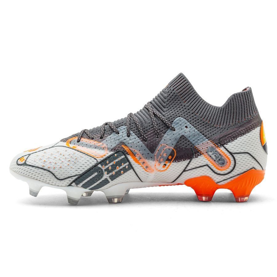PUMA X Unisport Future Ultimate FG/AG Astronaut - Blanc/Orange/Gris ÉDITION LIMITÉE