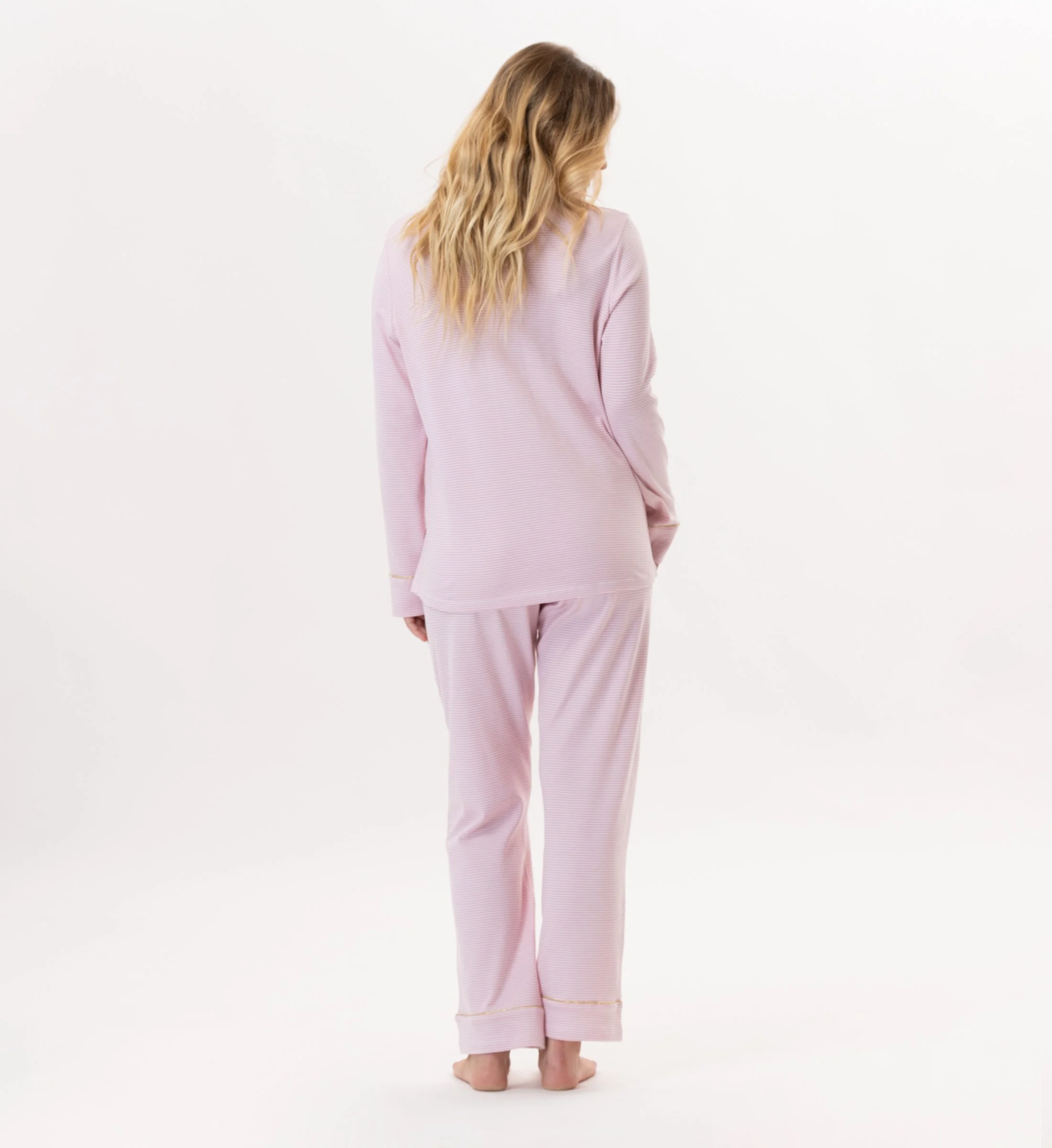 GARANCE 806 - Pyjama boutonné en coton | Rose