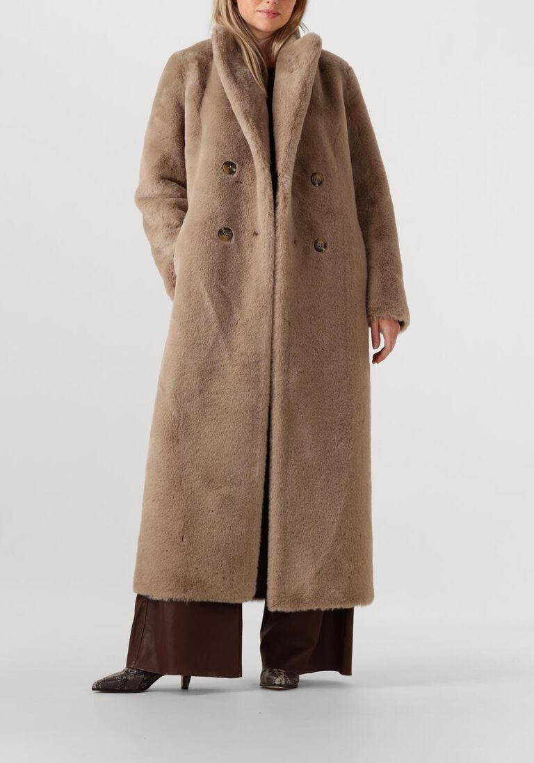beige ibana faux fur jas camia