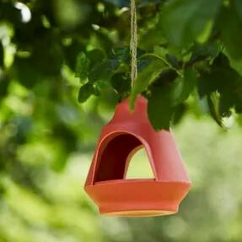 Mangeoire oiseaux sauvages orange en bambou