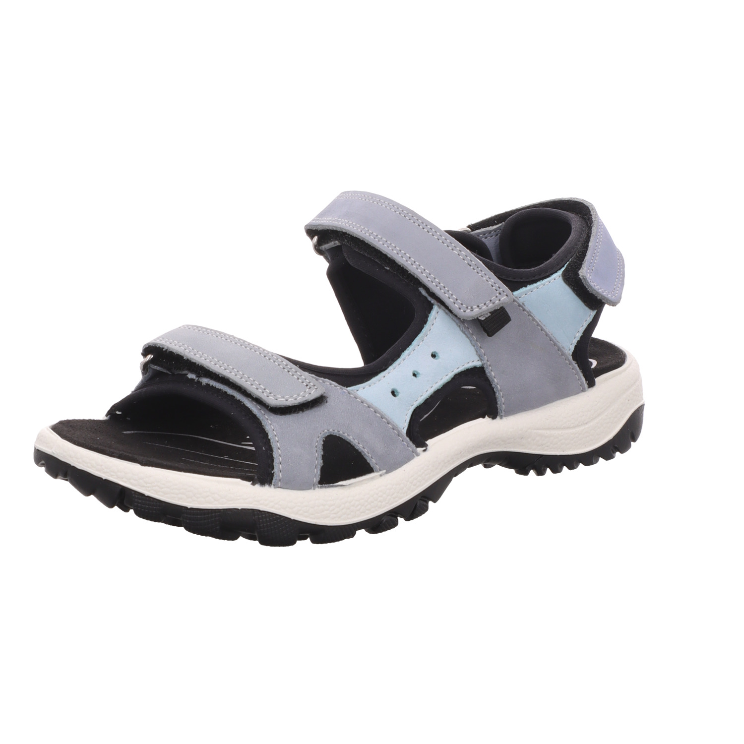 Rohde Damen-Sandalette Jeans-Blau-Schwarz-Weiß