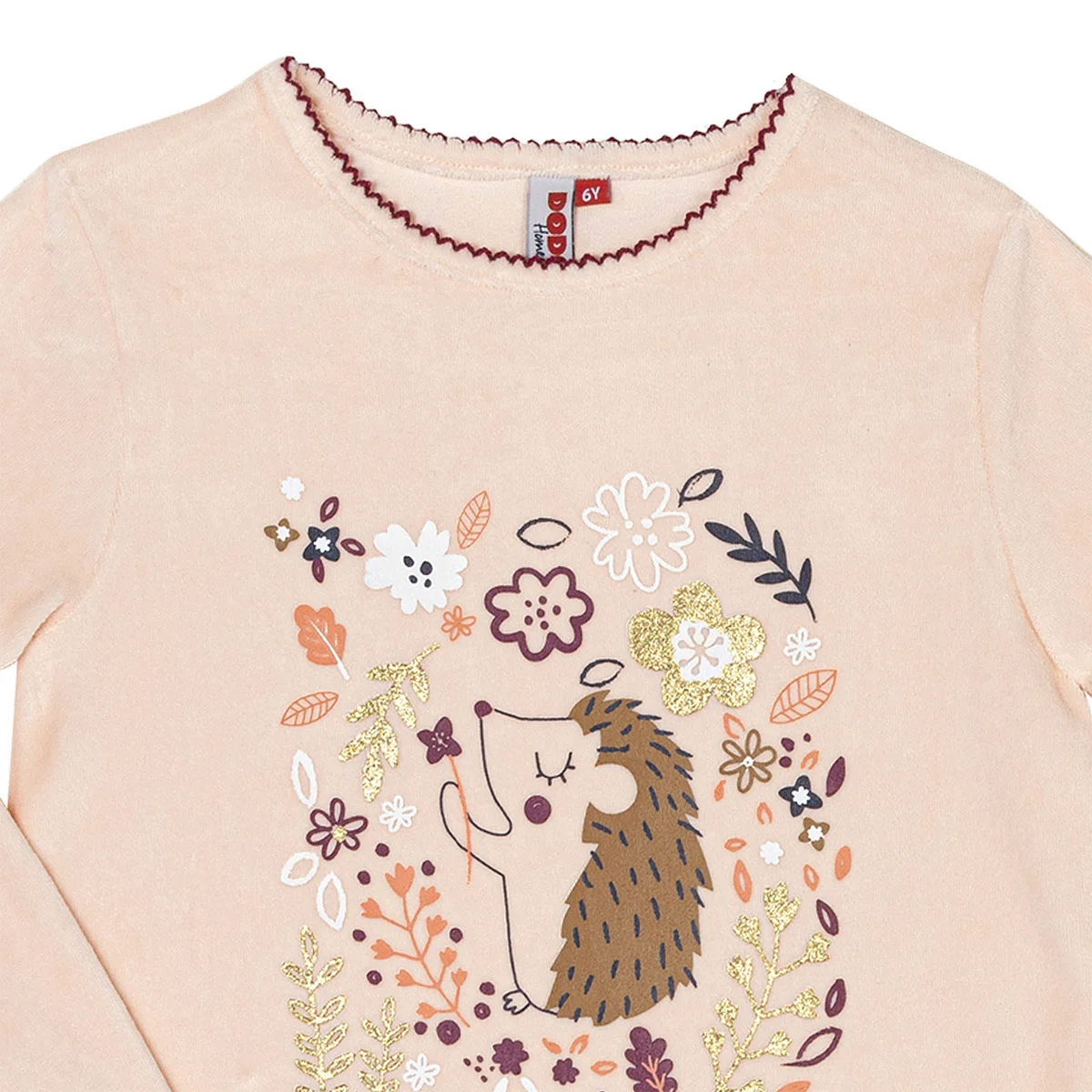 Pyjama fille HERISSON nude/bordeaux