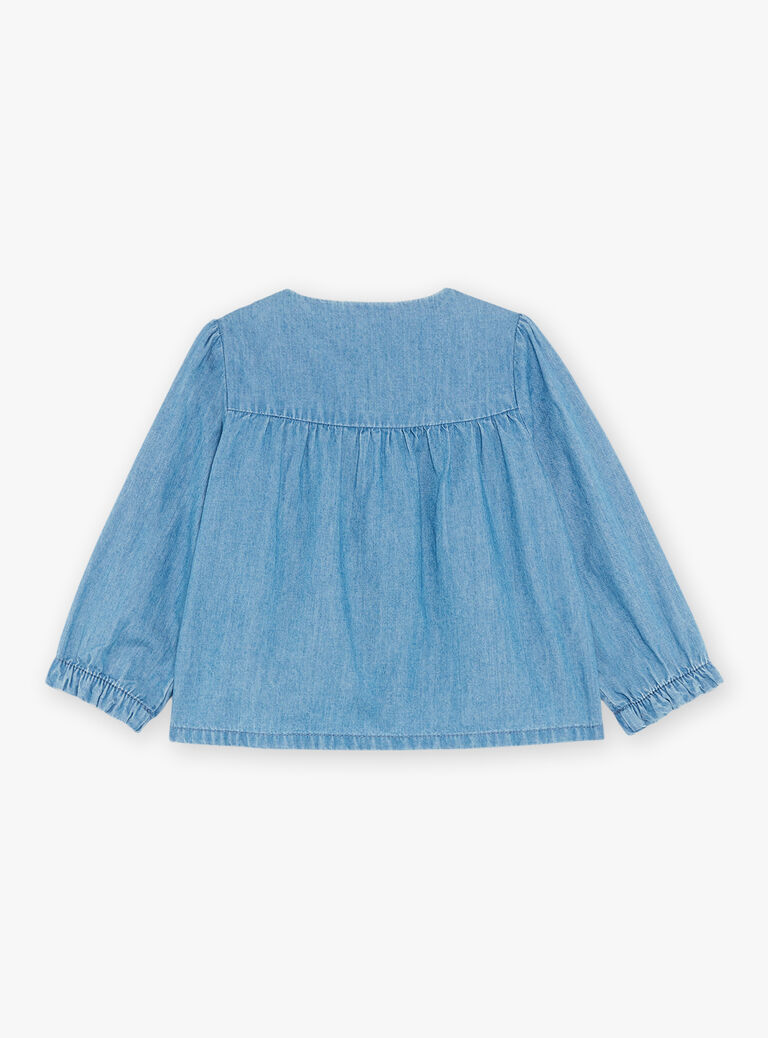 Blouse en denim léger bleu