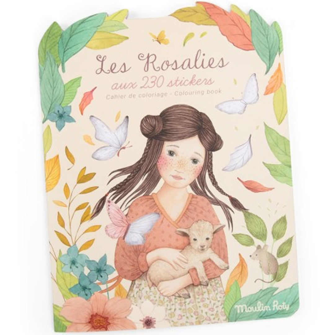 Moulin roty kleur- en stickerboek les rosalies