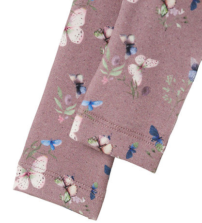 Name It Leggings - NbfBela - Elderberry m. Schmetterlinge