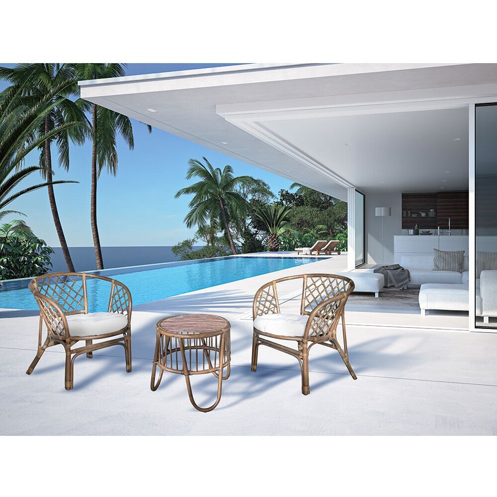 Salon de jardin LOUISE rotin naturel