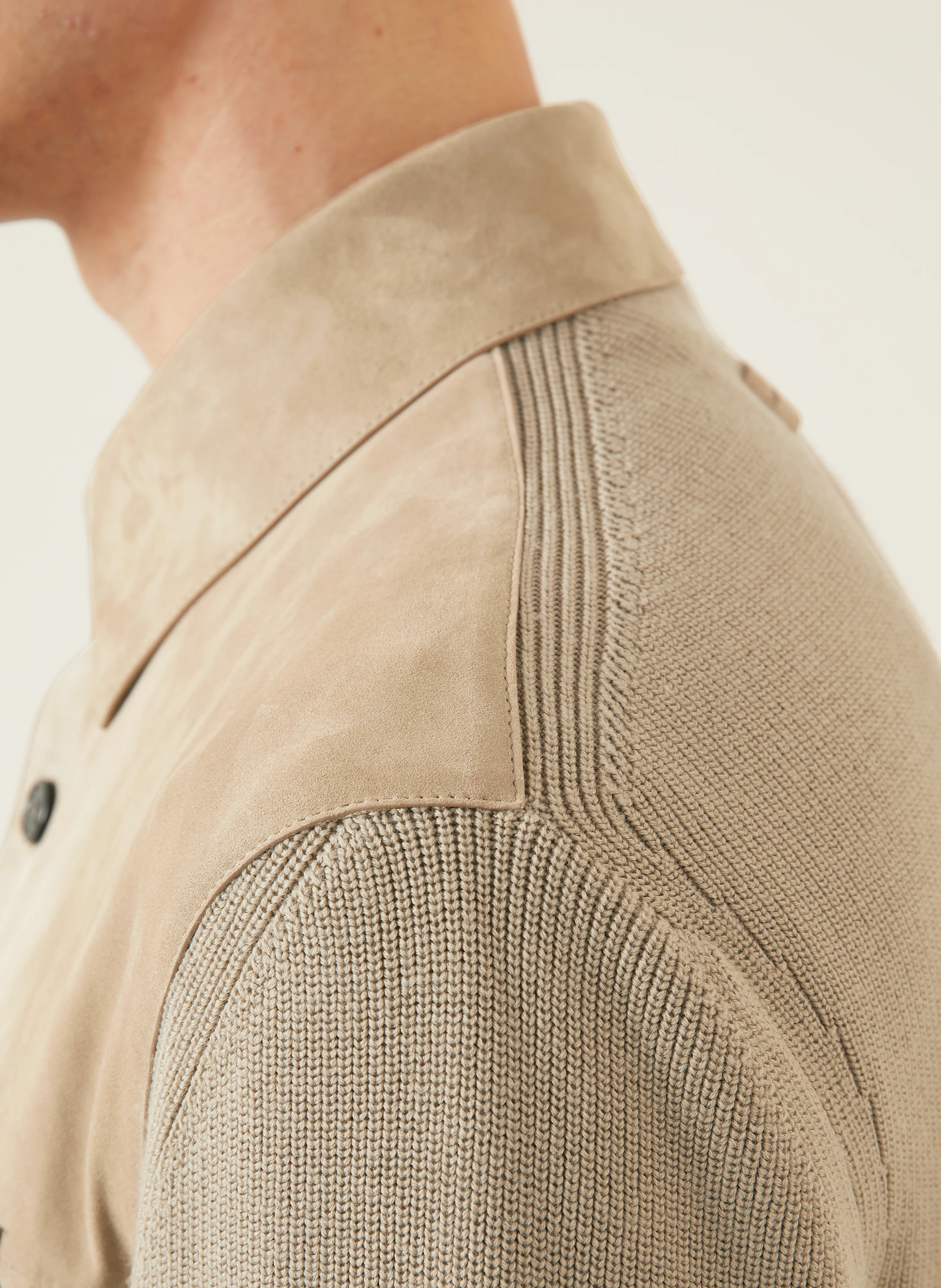 ZEGNA Lederjacke im Materialmix