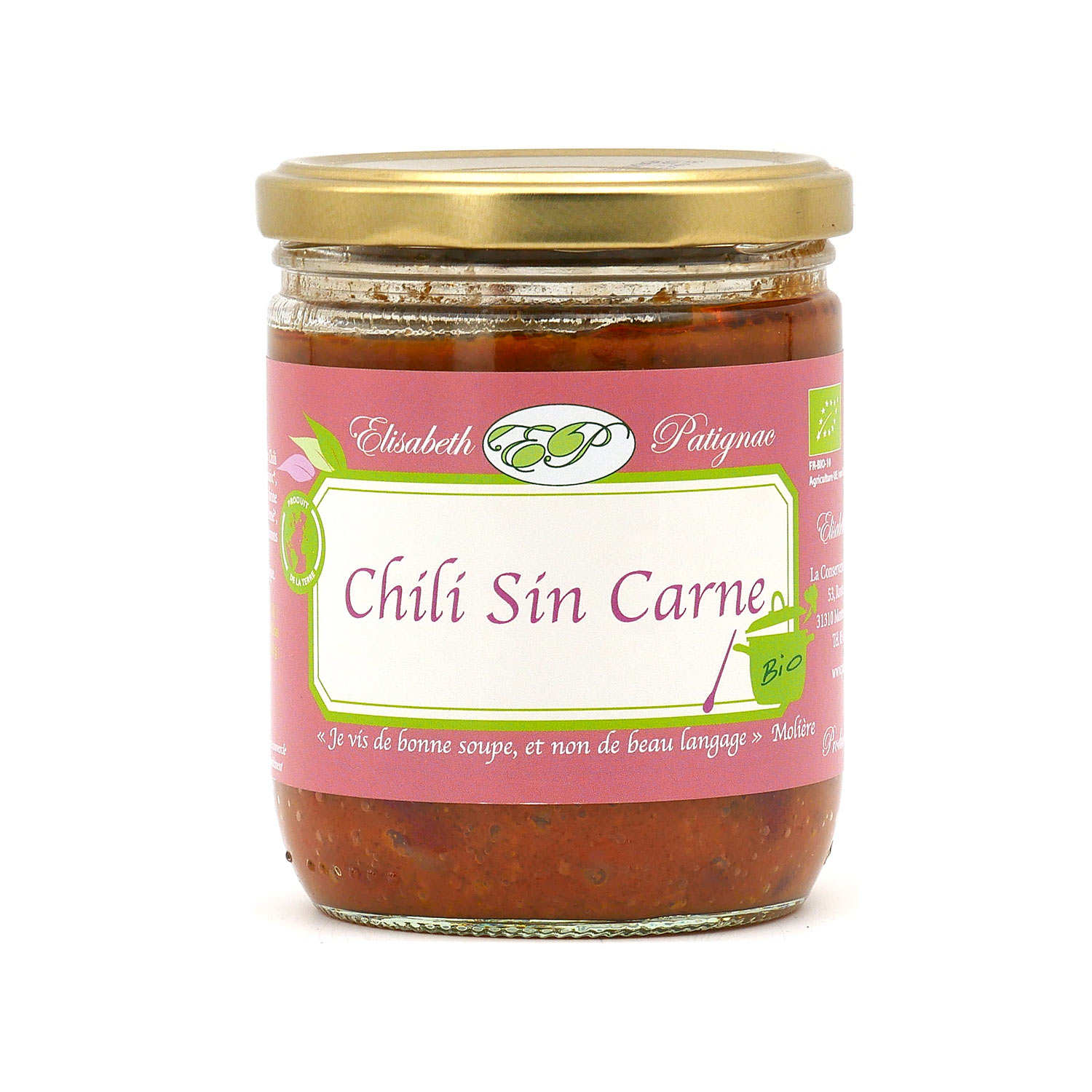 Chili sin carne bio et vegan